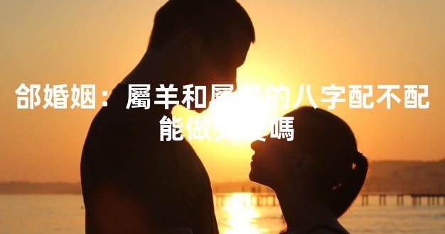 郃婚姻：屬羊和屬羊的八字配不配 能做夫妻嗎